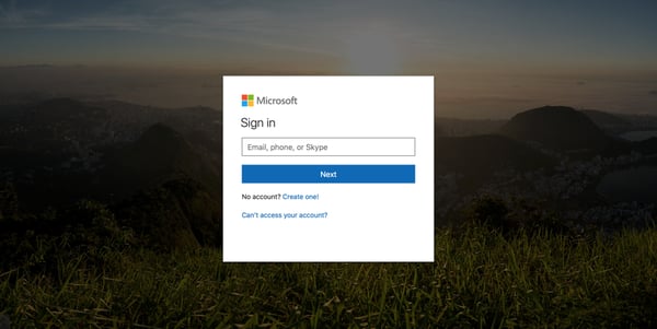 microsoft log in for office 365 security