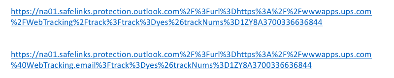 Microsoft ATP Safe Links URLs